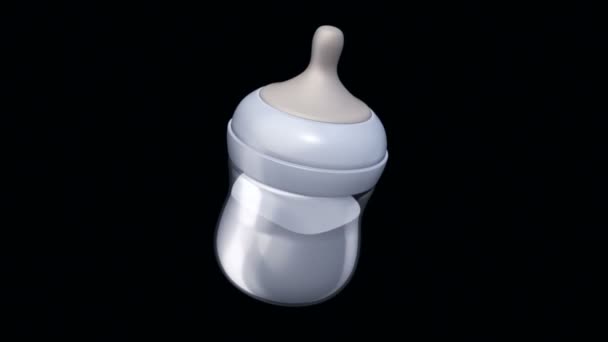 Gerenderte Animation Einer Flasche Milch Für Baby — Stockvideo