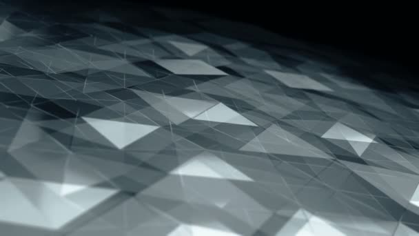 Abstract Background Animation Grey Waving Smooth Polygonal Surface Glass Black — Stock Video