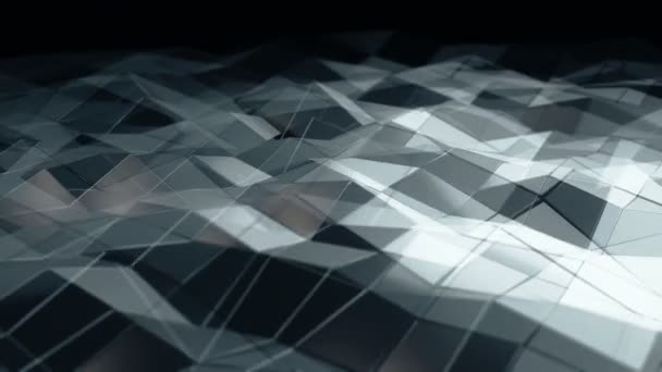 Abstract Background Animation Grey Waving Smooth Polygonal Surface Glass Black — Stock Video