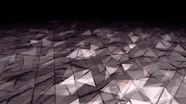 Abstract Background Animation Dark Purple Waving Smooth Polygonal Surface Glass — Stock Video