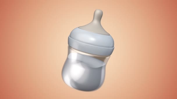 Rendered Animation Bottle Milk Baby — ストック動画