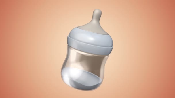 Rendered Animation Bottle Milk Baby — ストック動画