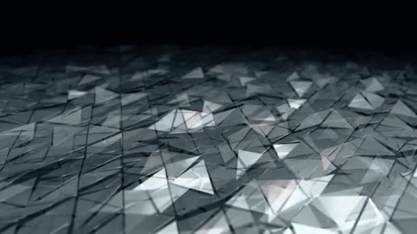 Abstract Background Animation Grey Waving Smooth Polygonal Surface Glass Black — Stock Video