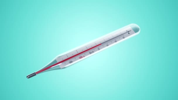 Animation Des Digitalen Medizinischen Thermometers Mit Variabler Temperatur Auf Grauem — Stockvideo