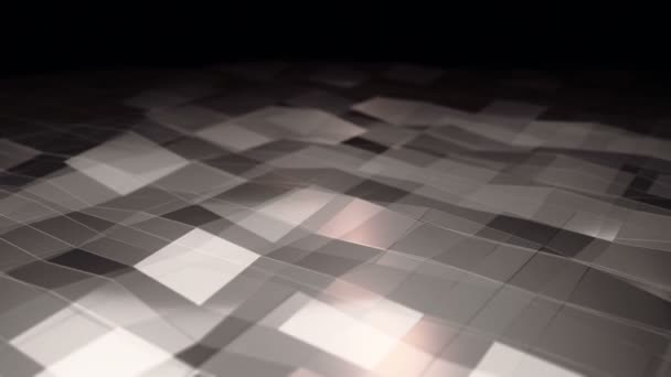 Abstract Background Animation Dark Golden Waving Smooth Polygonal Surface Glass — Stock Video