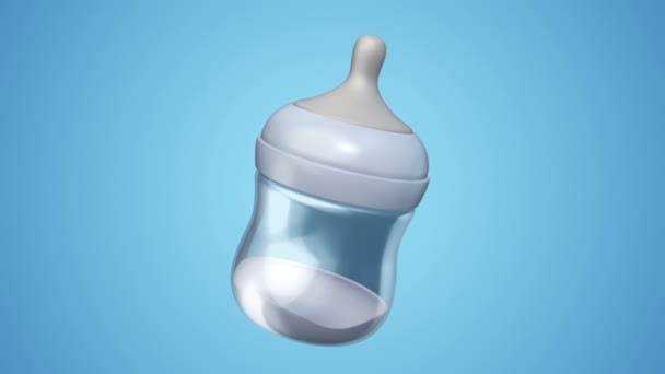 Rendered Animation Bottle Milk Baby — Stock Video