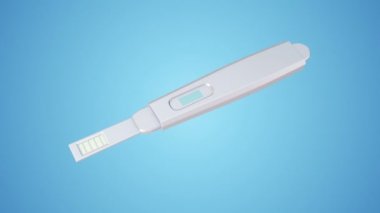 Mavi arka planda tıbbi termometrenin bilimsel 3D animasyonu. Kusursuz döngünün animasyonu.