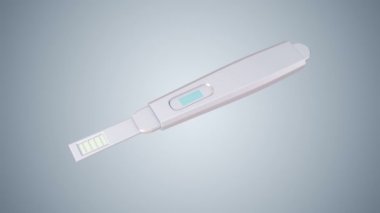Mavi arka planda tıbbi termometrenin bilimsel 3D animasyonu. Kusursuz döngünün animasyonu.
