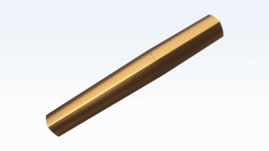 Beyaz arka planda izole edilmiş altın şişedeki rimel açma ve döndürme animasyonu, pürüzsüz döngünün animasyonu.