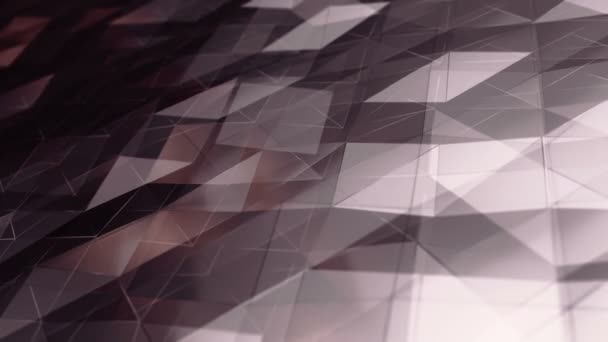 黒を背景にガラスから滑らかな多角形の表面を振って濃い紫色のアニメーションと抽象的な背景 シームレスなループのアニメーション — ストック動画