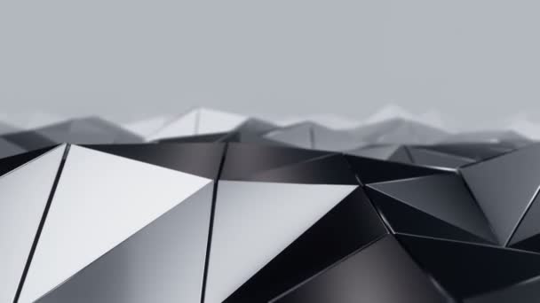 Abstract Achtergrond Met Animatie Van Grijs Golvend Glad Polygonaal Oppervlak — Stockvideo