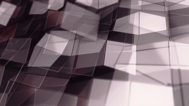 Abstrakter Hintergrund Mit Animation Einer Dunkelvioletten Glatten Polygonalen Oberfläche Aus — Stockvideo