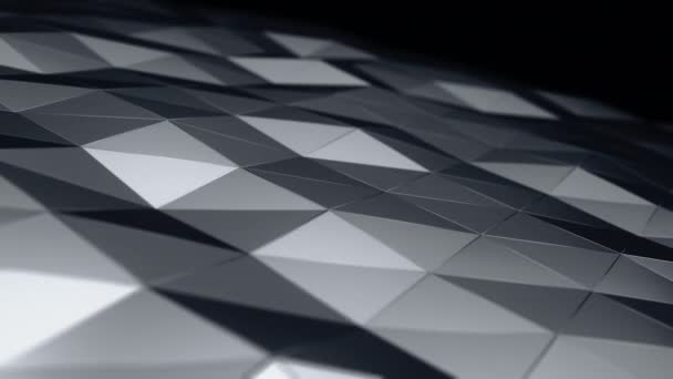Abstract Achtergrond Met Animatie Van Grijs Golvend Glad Polygonaal Oppervlak — Stockvideo