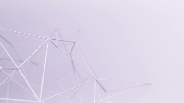 Анимация Абстрактной Геометрической Многоугольной Формы Соединительными Точками Линиями Фиолетовом Фоне — стоковое видео