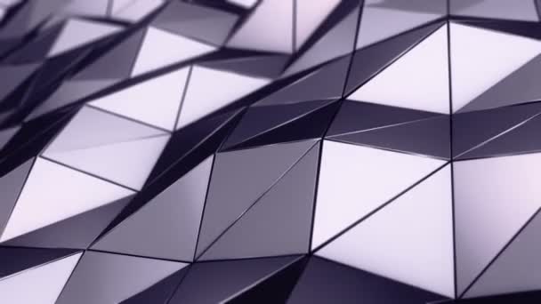 Abstract Background Animation Purple Waving Smooth Polygonal Surface Glass Black — Stock Video