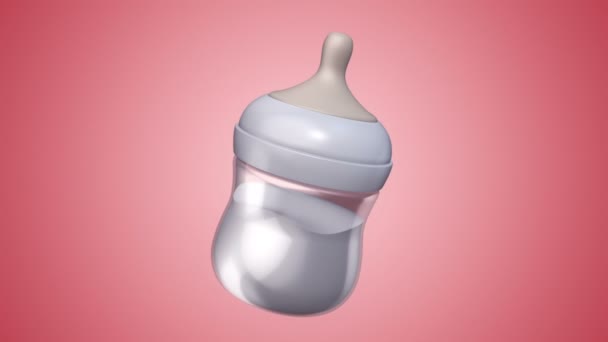 Rendered Animation Bottle Milk Baby — ストック動画