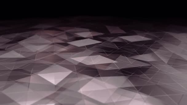 Abstrakter Hintergrund Mit Animation Einer Dunkelvioletten Glatten Polygonalen Oberfläche Aus — Stockvideo