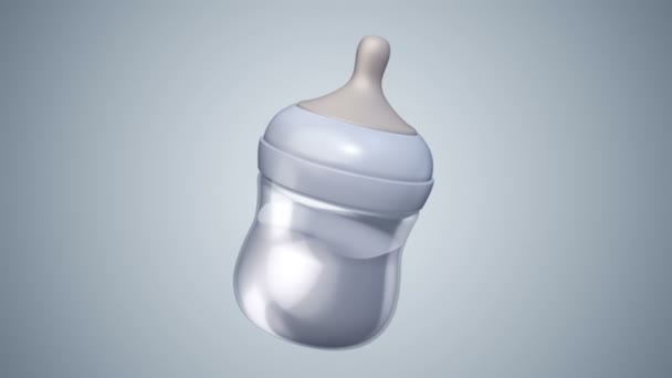 Rendered Animation Bottle Milk Baby — Stock Video