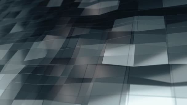 Fond Abstrait Avec Animation Gris Ondulant Surface Polygonale Lisse Partir — Video