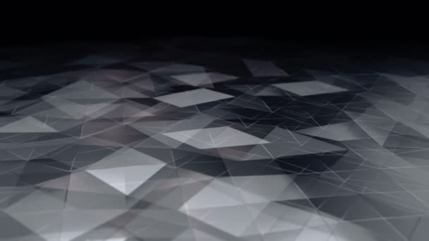 Abstrakt Bakgrund Med Animation Grå Vinka Slät Polygonal Yta Från — Stockvideo