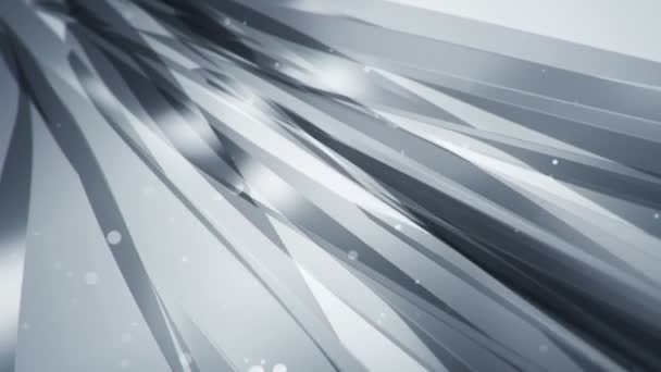 Fondo Abstracto Con Animación Gris Rayas Ondulantes Voladoras Vidrio Animación — Vídeo de stock