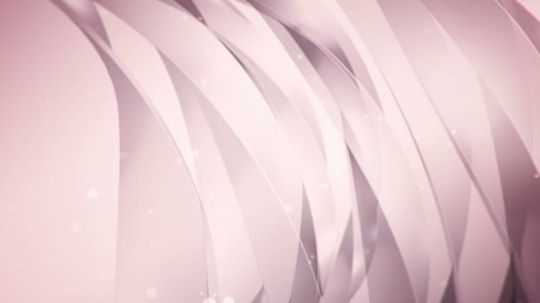 Абстрактний Фон Рожевою Анімацією Хвилястих Літаючих Смуг Скла Анімація Безшовної — стокове відео