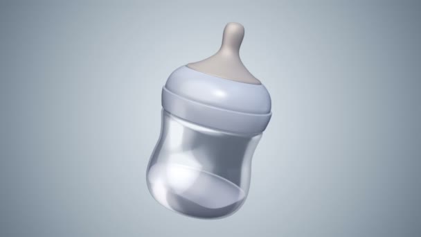 Rendered Animation Bottle Milk Baby — Stock Video