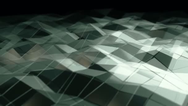 Abstrakter Hintergrund Mit Animation Einer Glatten Polygonalen Oberfläche Aus Glas — Stockvideo