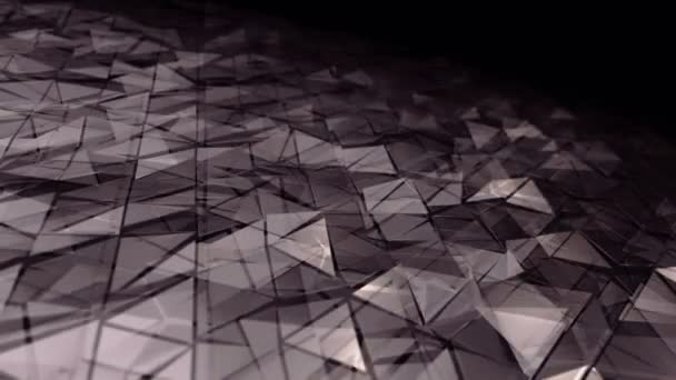 Fond Abstrait Avec Animation Violet Foncé Ondulant Surface Polygonale Lisse — Video