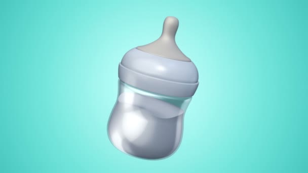 Rendered Animation Bottle Milk Baby — Stock Video