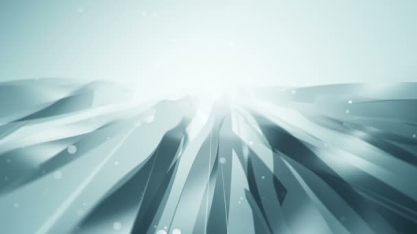 玻璃飘扬条纹蓝绿色动画 无缝环路动画的抽象背景 — 图库视频影像