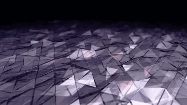 Abstrakt Bakgrund Med Animation Lila Viftande Slät Polygonal Yta Från — Stockvideo