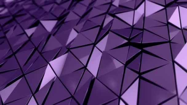Fond Abstrait Avec Animation Ondulation Violette Surface Polygonale Lisse Partir — Video