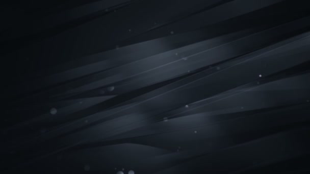Абстрактний Фон Чорною Анімацією Хвилястих Літаючих Смуг Скла Анімація Безшовної — стокове відео