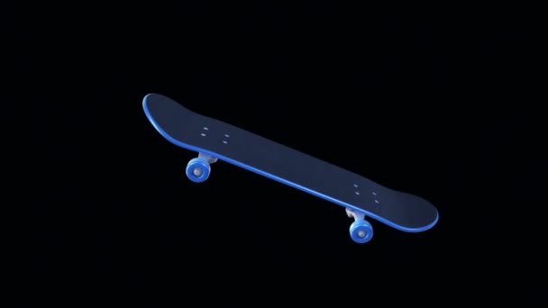 Animatie Beelden Van Skateboard Animatie Van Naadloze Lus — Stockvideo