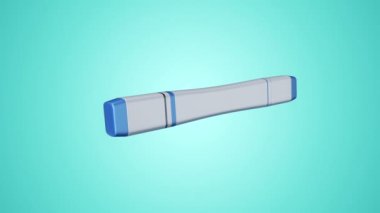 Düz işaretleyicinin 3d animasyonu, dipsiz döngünün animasyonu