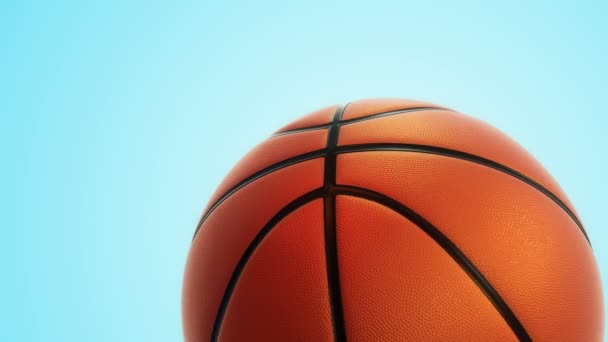 Animatie Van Langzame Rotatie Oranje Bal Voor Basketbal Spel Met — Stockvideo
