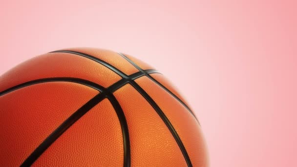 Animación Rotación Lenta Bola Naranja Para Juego Baloncesto Con Textura — Vídeo de stock