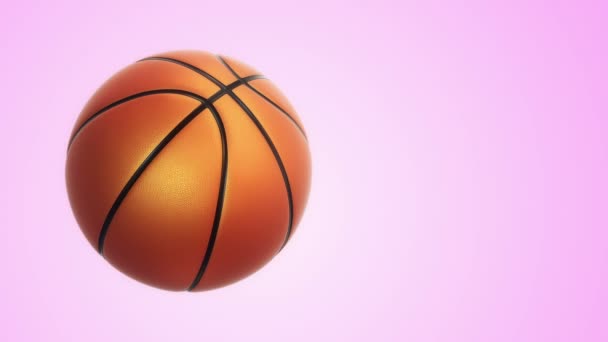 Animace Pomalého Otáčení Oranžový Míč Pro Basketbal Hra Realistickou Texturou — Stock video