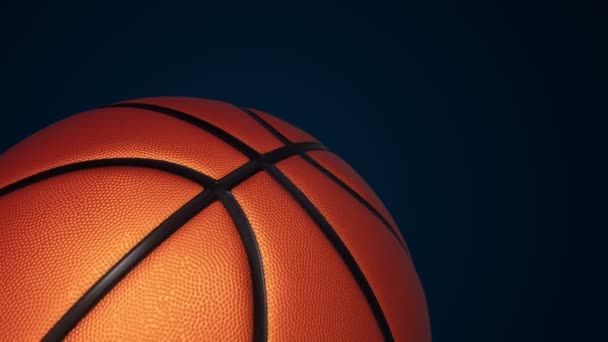 Animação Bola Laranja Rotação Lenta Para Jogo Basquete Com Textura — Vídeo de Stock