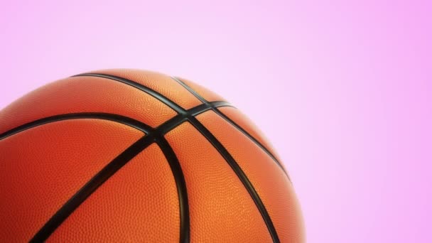 Animación Rotación Lenta Bola Naranja Para Juego Baloncesto Con Textura — Vídeo de stock