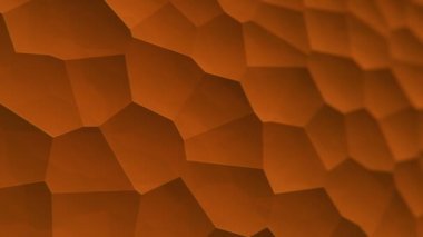 Soyut turuncu titreşimli yüzey moleküllerin mozaik hücreleri, biyoloji ve mikrobiyolojinin arkaplanı, kusursuz döngünün animasyonu 