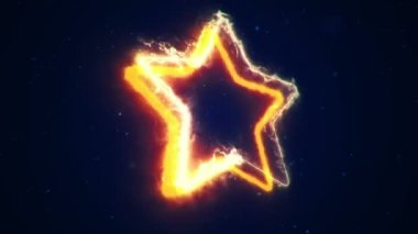 Yıldız sembolünden akan ateş enerjisinin animasyonu. Kusursuz döngünün animasyonu