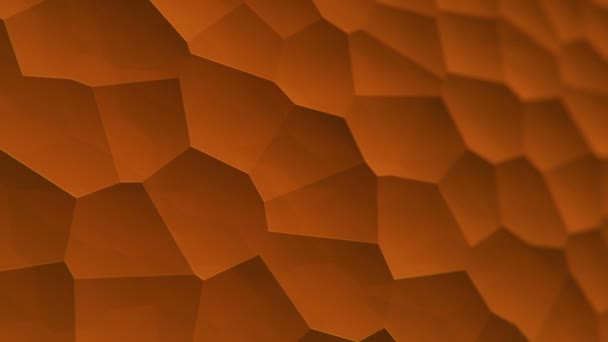 surface vibrante orange abstraite avec des cellules mosaïques de molécules, toile de fond de la biologie et de la microbiologie, animation de boucle transparente  