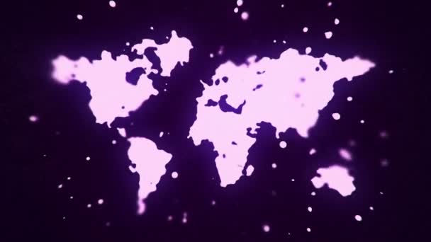 Летающая Жидкость Жидкие Частицы Образуют Символ Карты Земли Темном Фоне — стоковое видео