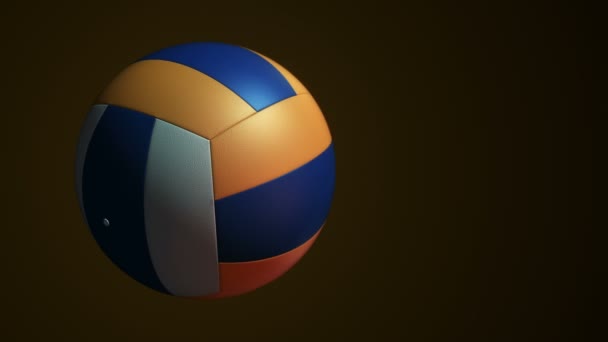 Yavaş Dönen Voleybol Topunun Animasyonu Pürüzsüz Döngü — Stok video