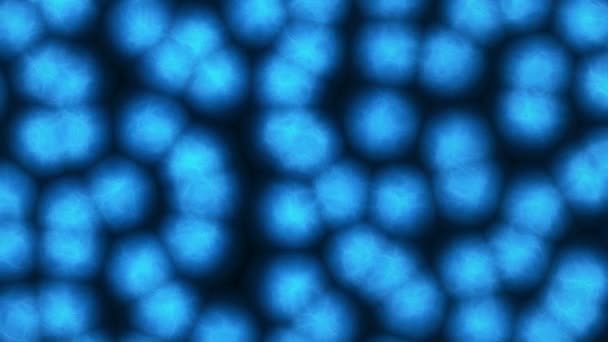 Абстрактна Поверхня Блискучими Синіми Вібраційними Мозаїчними Клітинами Молекул Чорному Тлі — стокове відео