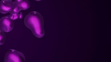 Siyah arkaplanda yükselen mor sıvı boya kabarcıklarıyla soyut arkaplan, pürüzsüz döngünün animasyonu