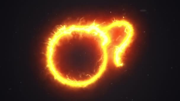 Анимация Огня Символа Бомбы Animation Seamless Loop — стоковое видео