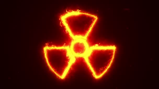 Абстрактный Фон Воспалительным Радиоактивным Знаком Рендеринг — стоковое видео
